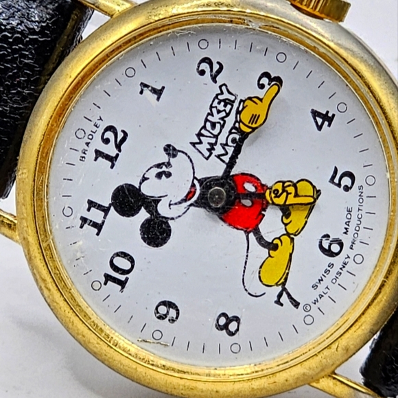 Bradley Mickey Mouse Registered Edition C 31719 Wristwatch Original Case Running - Picture 3 of 9